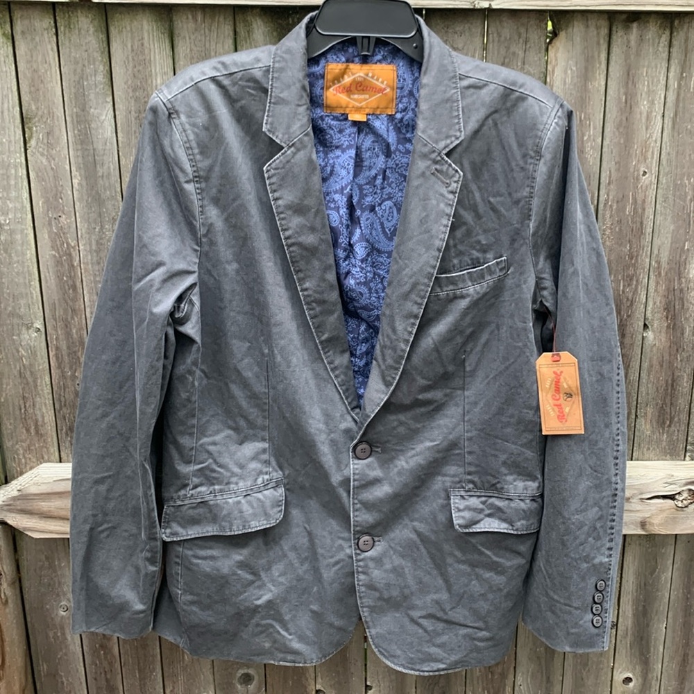 Red Camel large charcoal cotton blazer. NWT!